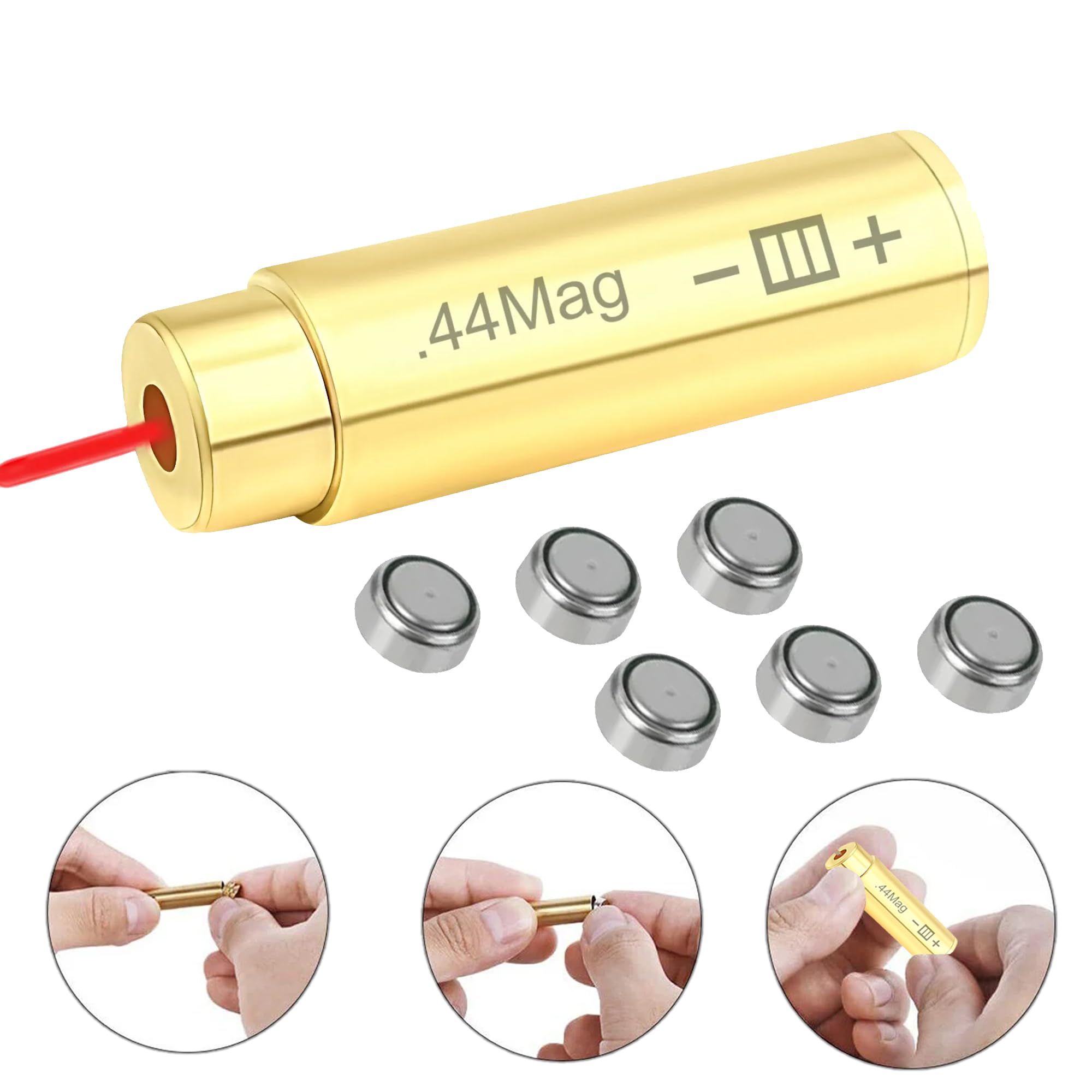 GOTICAL - .44 Magnum Boresight with Red Laser, Reduce Wasted cartridges and Shells, Battery Pack, Carrying case, Reliable and Durable,