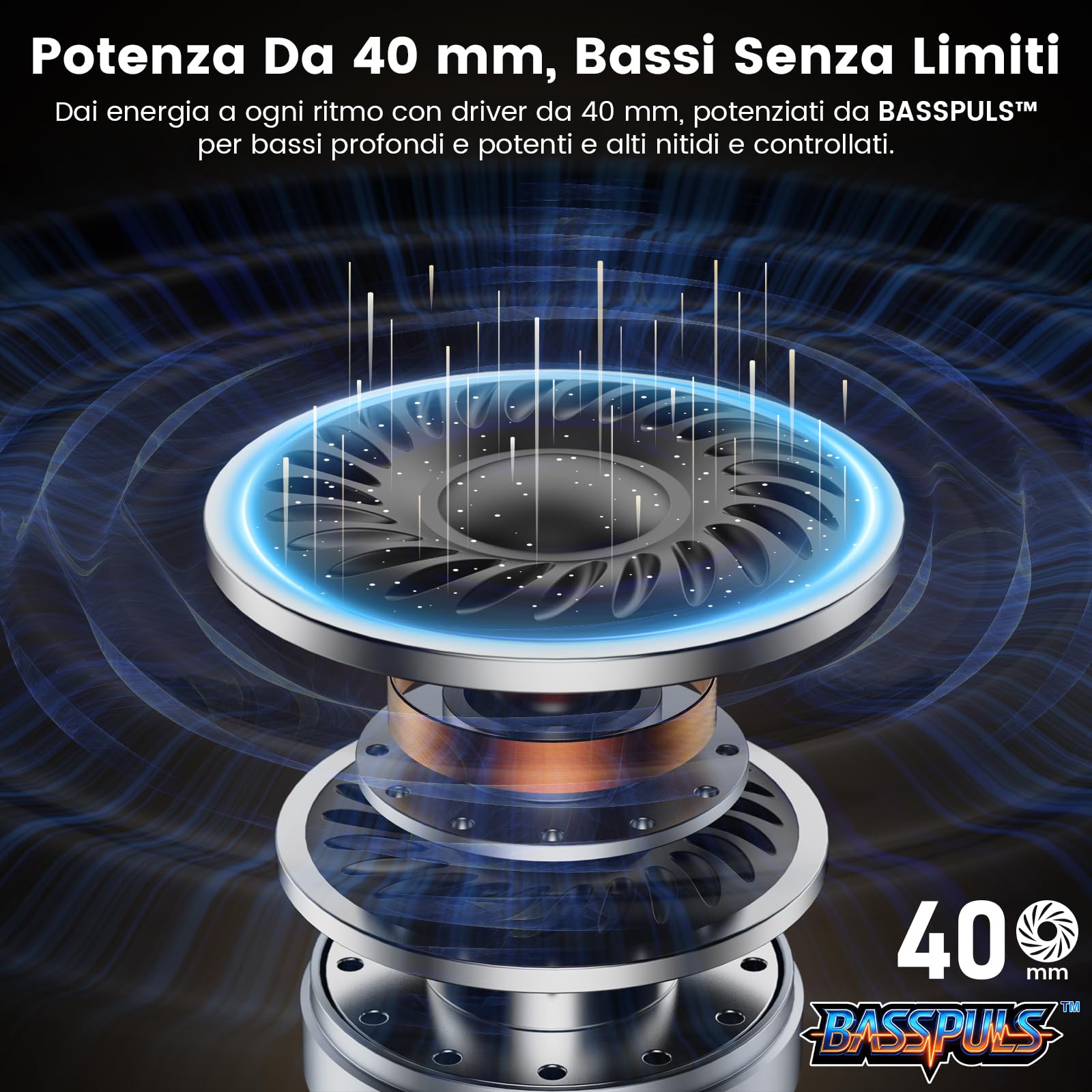 Riibox Y7Pro Cuffie Cancellazione Rumore Attiva Ibrida, Bluetooth 6.0 Cuffie Wireless Over Ear, 100 Ore di Autonomia, LDAC Hi-Res Audio, Bassi Potenti, App Personalizzabile, Modalità Trasparenza