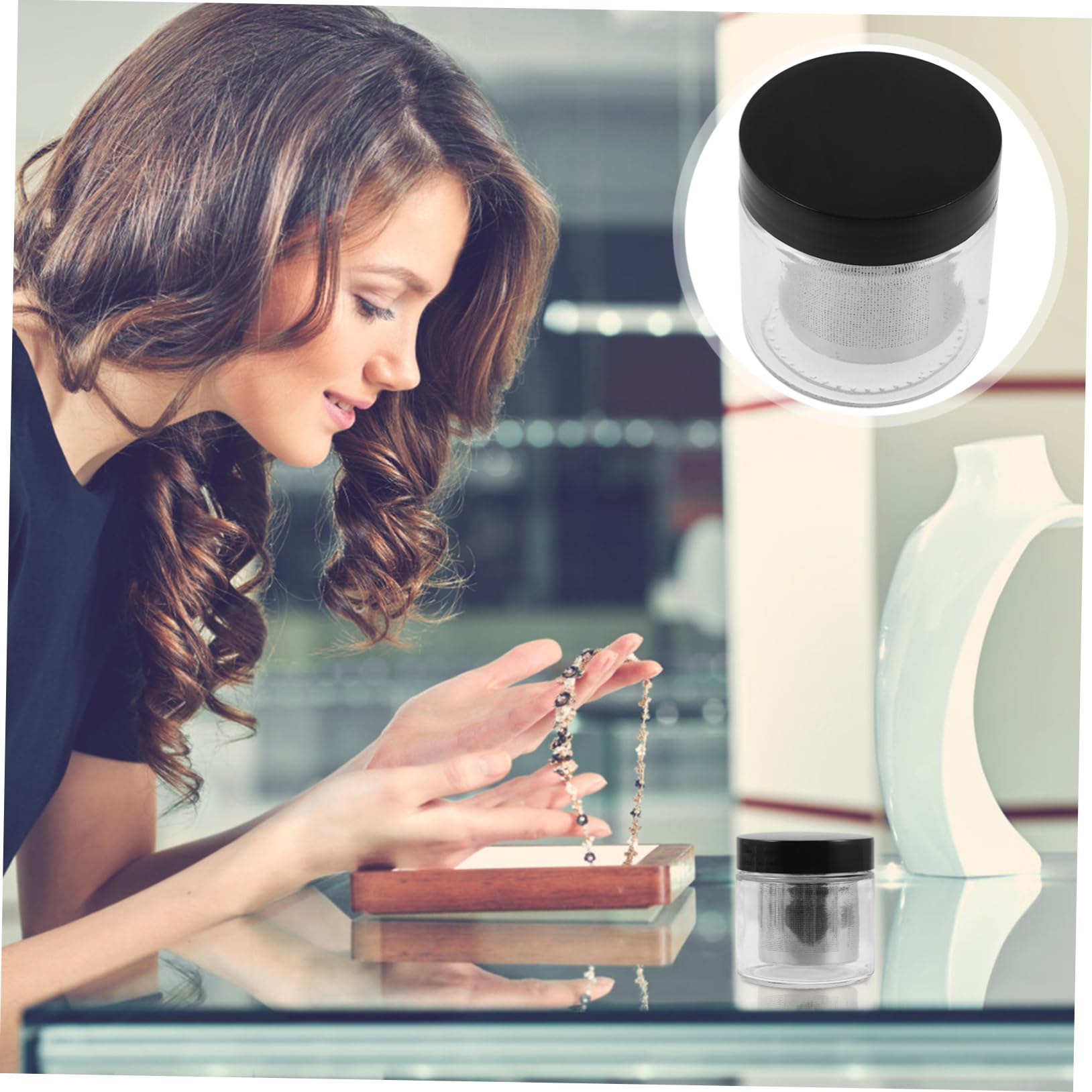 NUOBESTY 4 Piezas taza de limpieza limpiador de joyas limpiador de gemas limpiador de para anillos collares de gargantilla herramienta de limpieza para joyas limpieza manual Metal