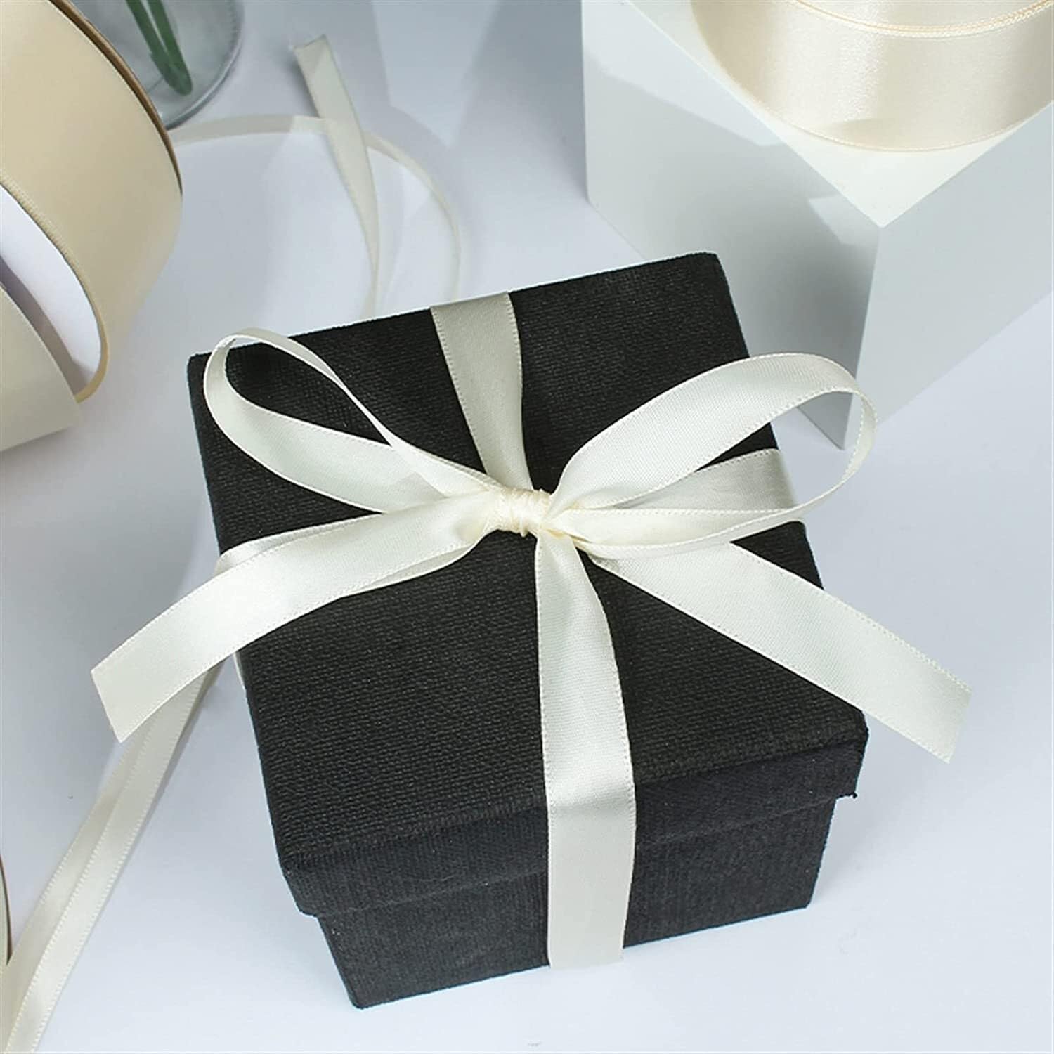 4 Rotoli di Nastro di Raso for Confezioni Regalo 6-75mm di Larghezza 22m/Rotolo Nastro for Confezioni Regalo Fiocchi di Nastro Artigianali for Fiocchi for Capelli, Rifiniture, Cucito e Altri Progetti