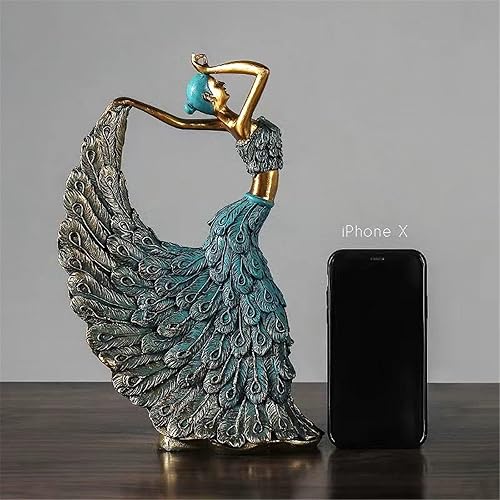 Miniatura 2 de Elegante estatua de pavo real, detalles de decoración de estantes, decoración de mesa para el hogar para sala de estar, estantería, mesa auxiliar