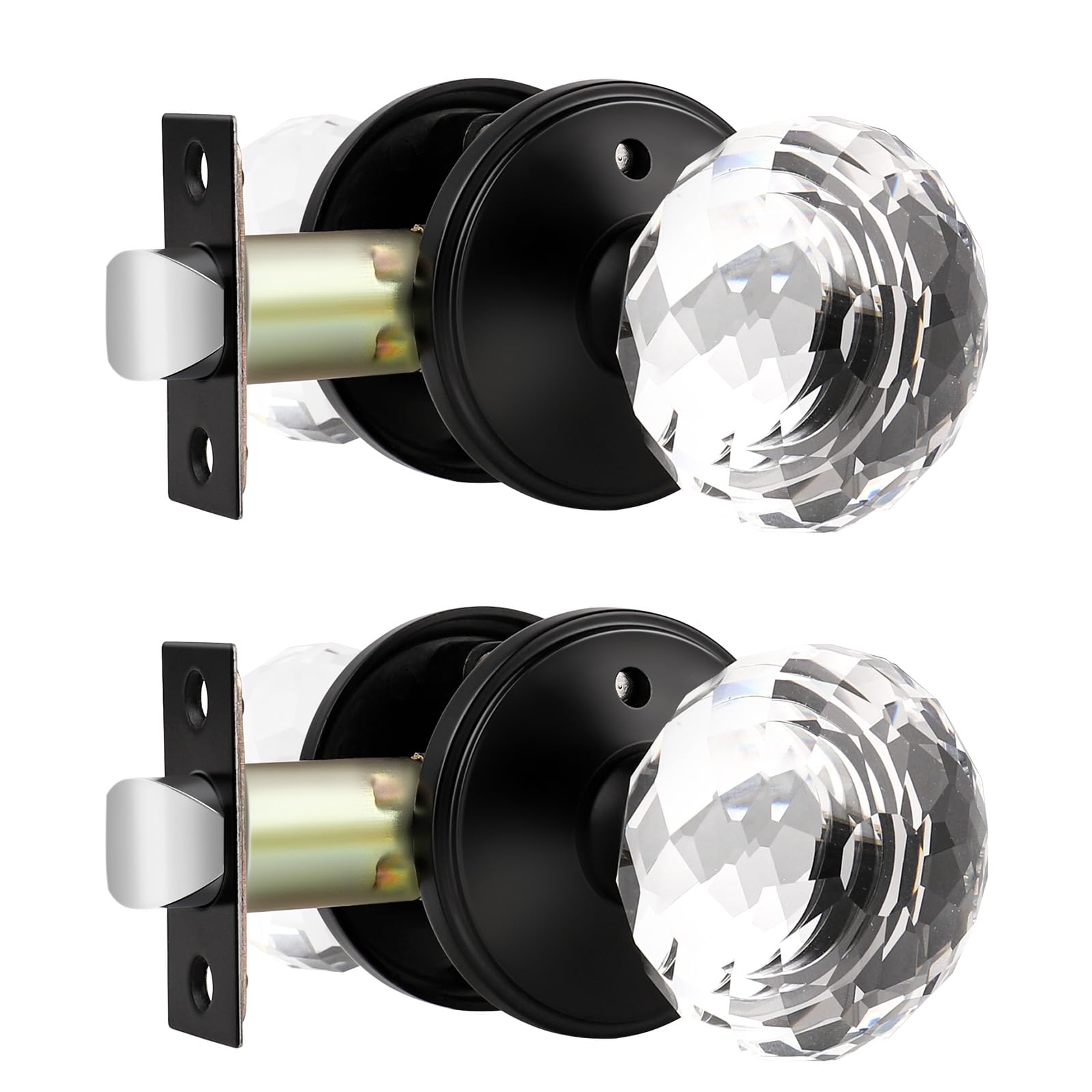 Elegant Black Crystal Door Knobs - 5 Pack -10