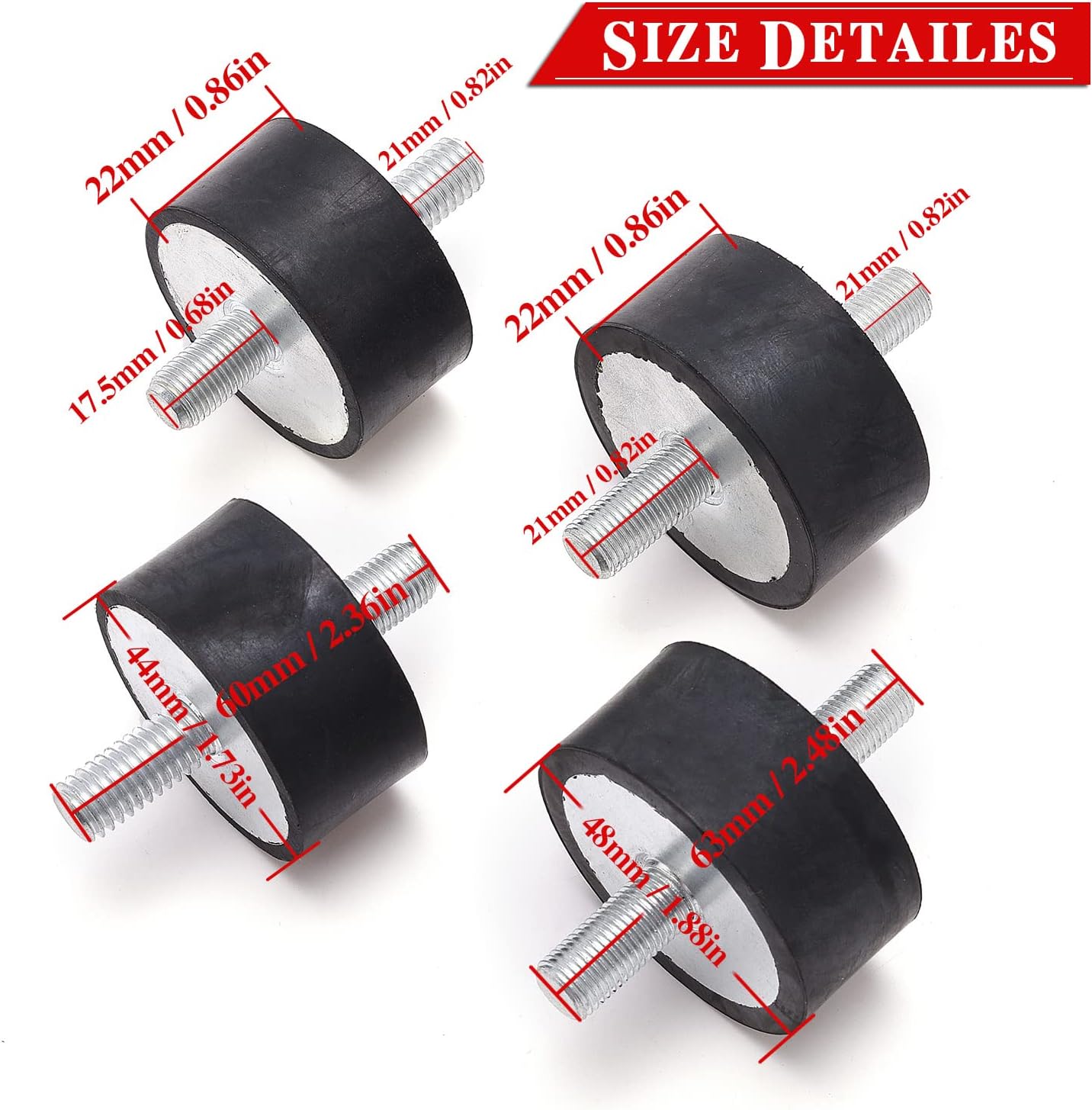 Engine Isolator Mount , for Polaris Sportsman 335 400 450 500 700 800 Rubber Motor mounts Kit Including Front mounts and Rear mounts(4pcs )