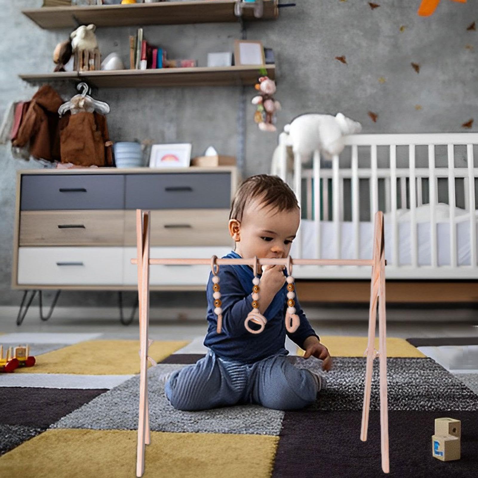 Arche D'éveil En Bois Bébé, Arche Portique Deveil Eveil Bebe Bois Arche De Jeux Bébé, Jouet Naissance Cadeaux, Jouet Actif Pour Chambre De Bébé, Trappez De Jeu En Bois Pour Bébé