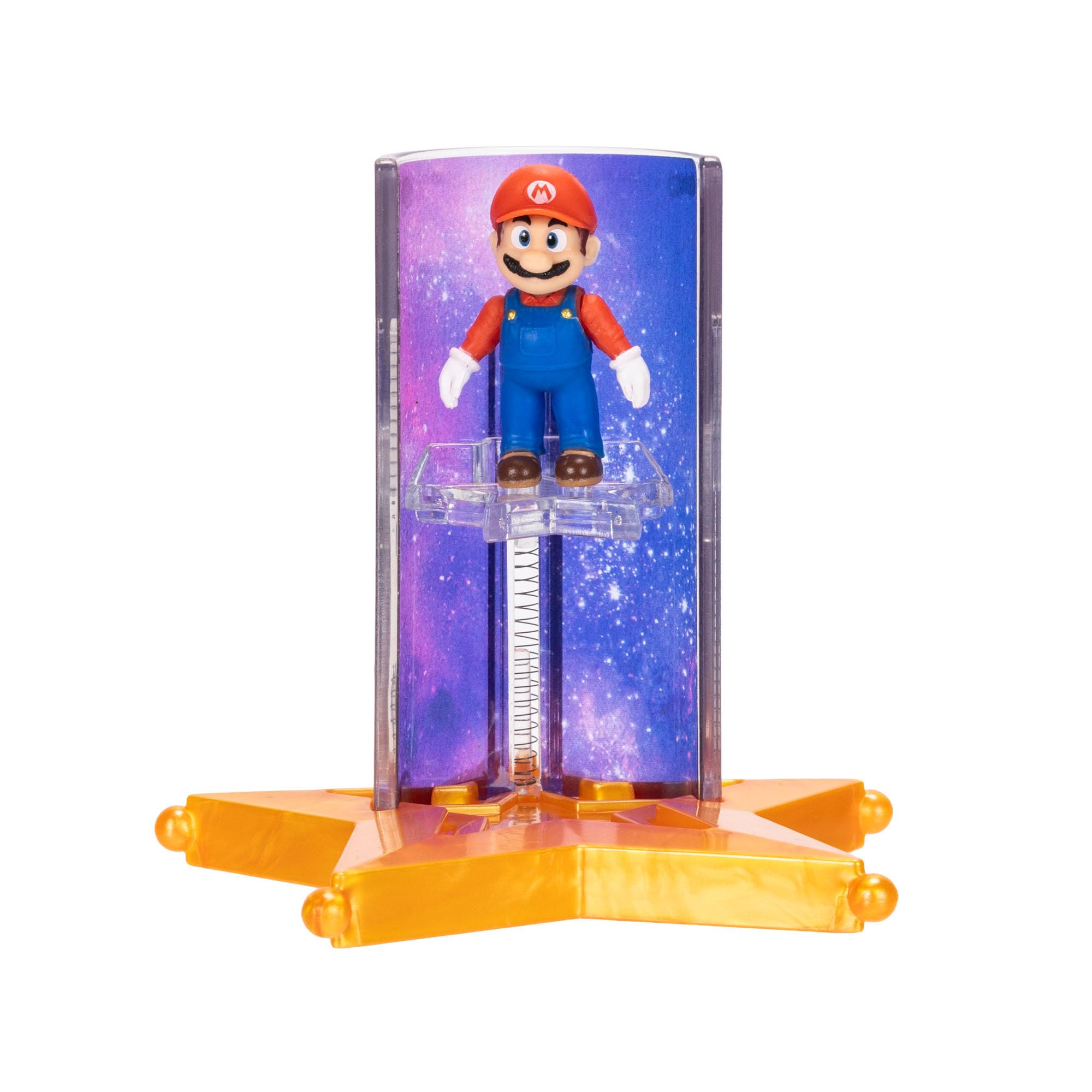 Zestaw figurek akcji 1,5" i wyrzutni gwiazd z filmu Super Mario Galaxy, oficjalnie licencjonowany, 6 figurek i sprężynowe podstawki, zawiera Mario, Luigi, Peach, Bowser Jr., Wonder Bowser Jr., Yoshi
