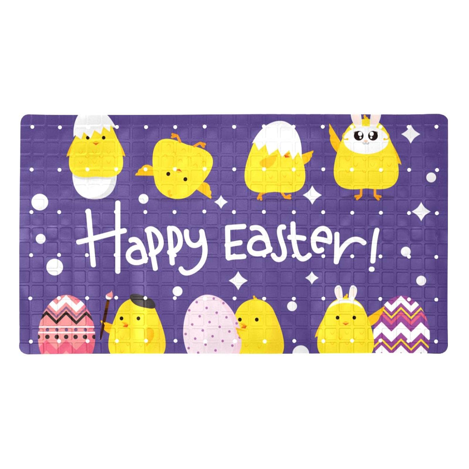 Tapis de bain poussin pour bébé en PVC rectangulaire