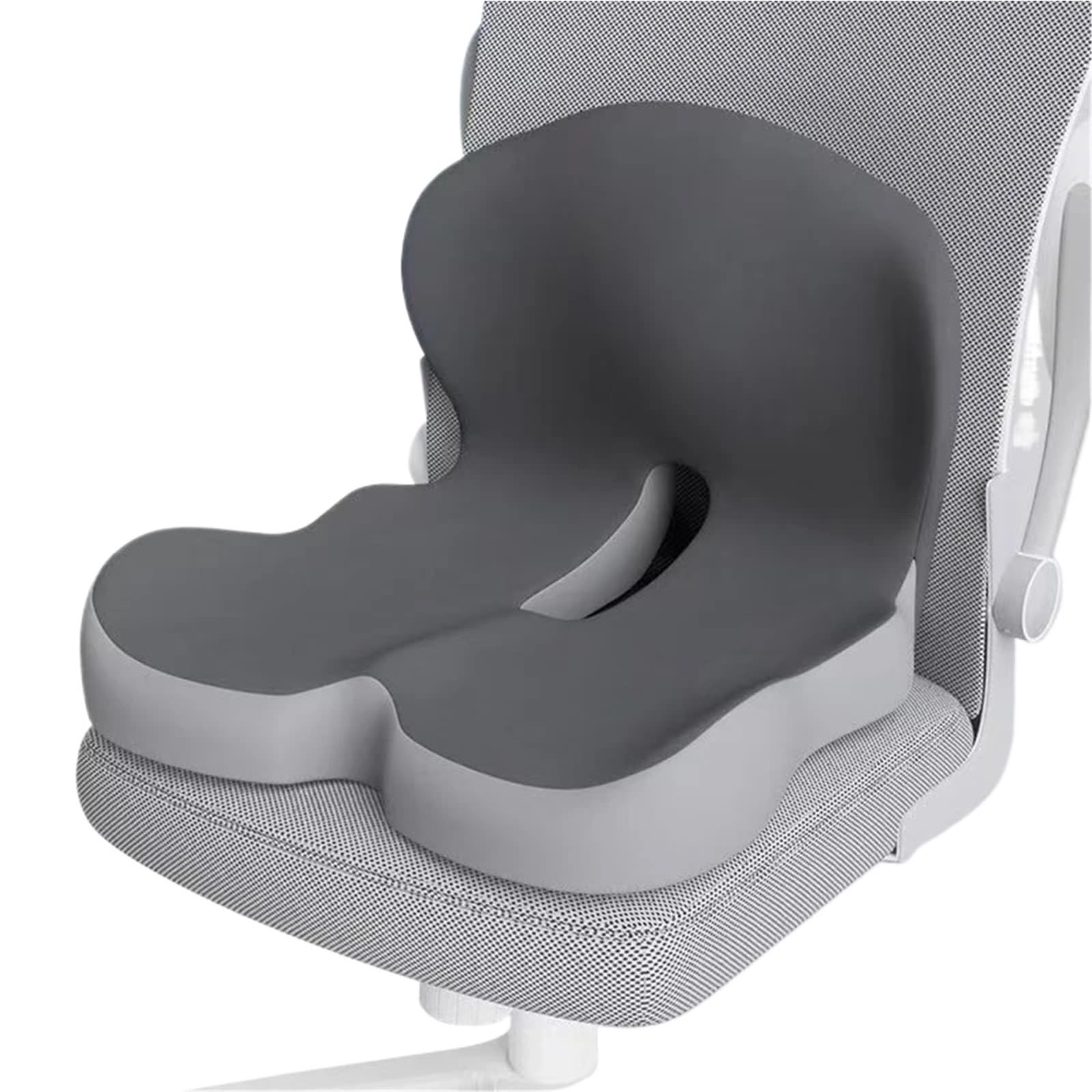 XCFTYRU Office chair cushion， Ergonomic Seat Cushion With Backrest,Soft, Supportive(Light Grey)