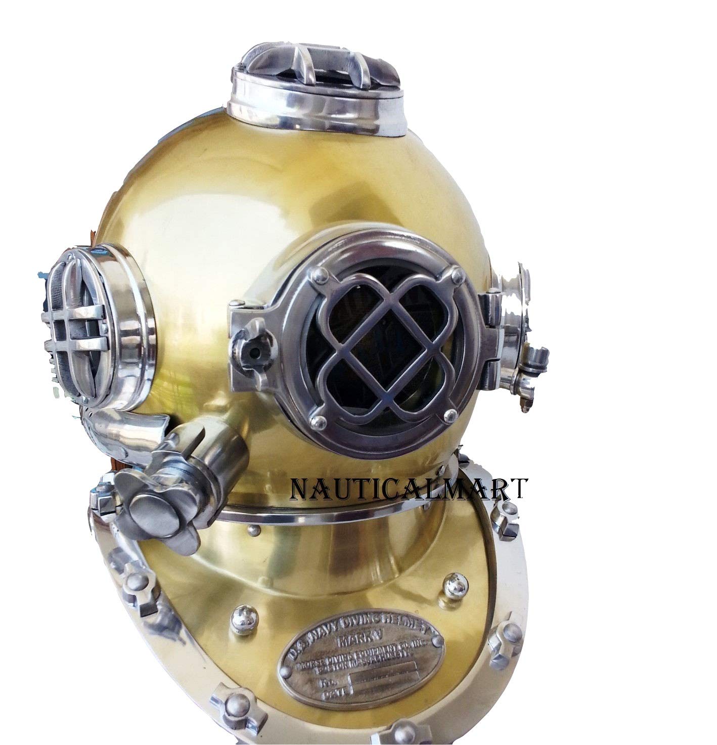 Antique Vintage Diving Divers Helmet Solid Steel US Navy Mark V 18''