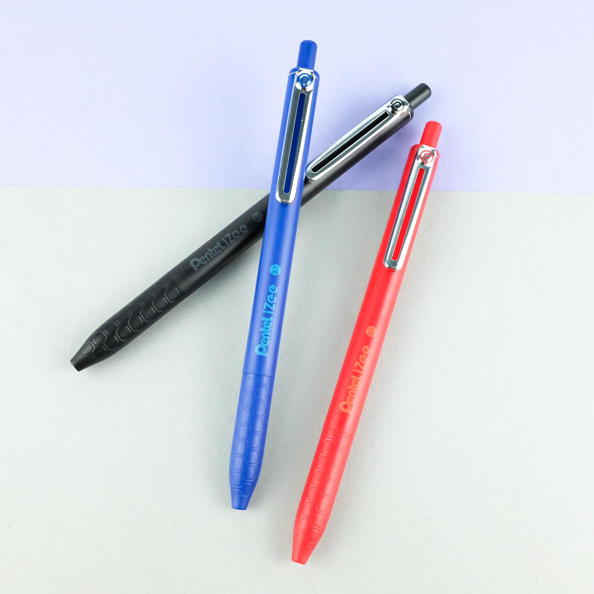 Pentel BX467 Izee penna a sfera a scatto 0,7 mm nero 3 pezzi