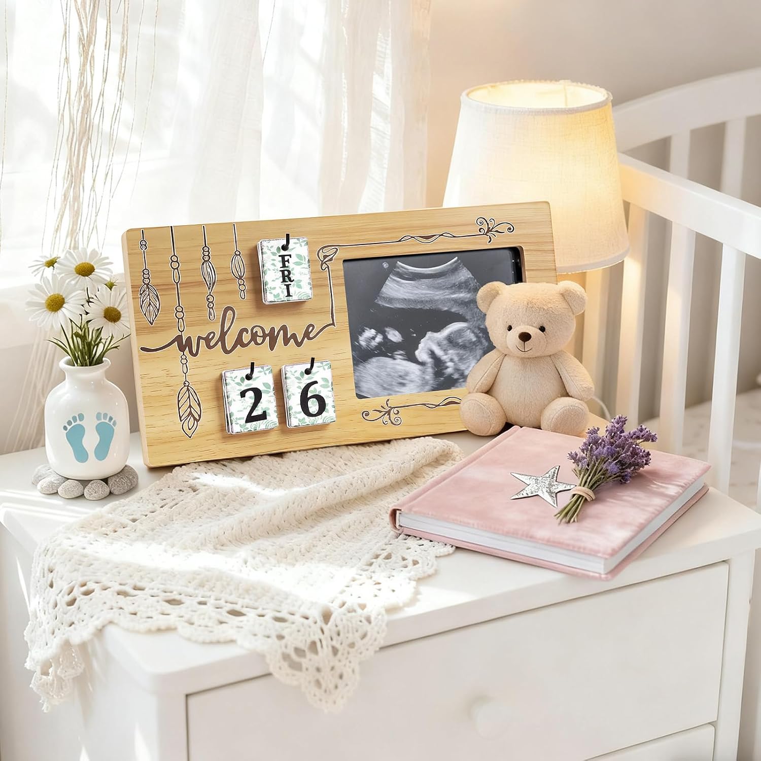 Ultrasound Picture Frame for Baby Pregnancy Announcement Ideas,Baby Gender Reveal Creative Gifts,pregnancy gifts for first time moms and Dad