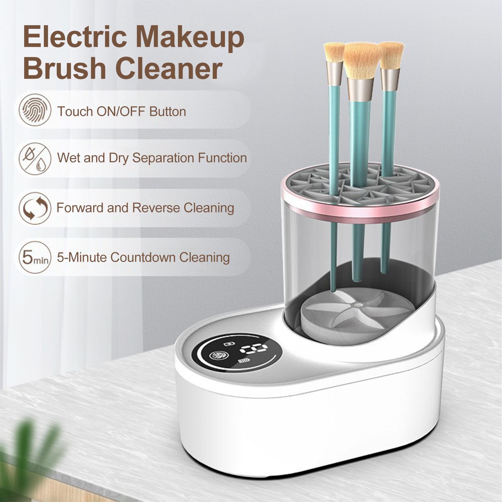 Maquina Limpiadora de Brochas de Maquillaje Máquina de Almacenamiento de Brochas de Maquillaje Limpiador Brochas Electrico Limpiador Eléctrico Brochas de Maquillaje Limpieza de Brochas de Maquillaje