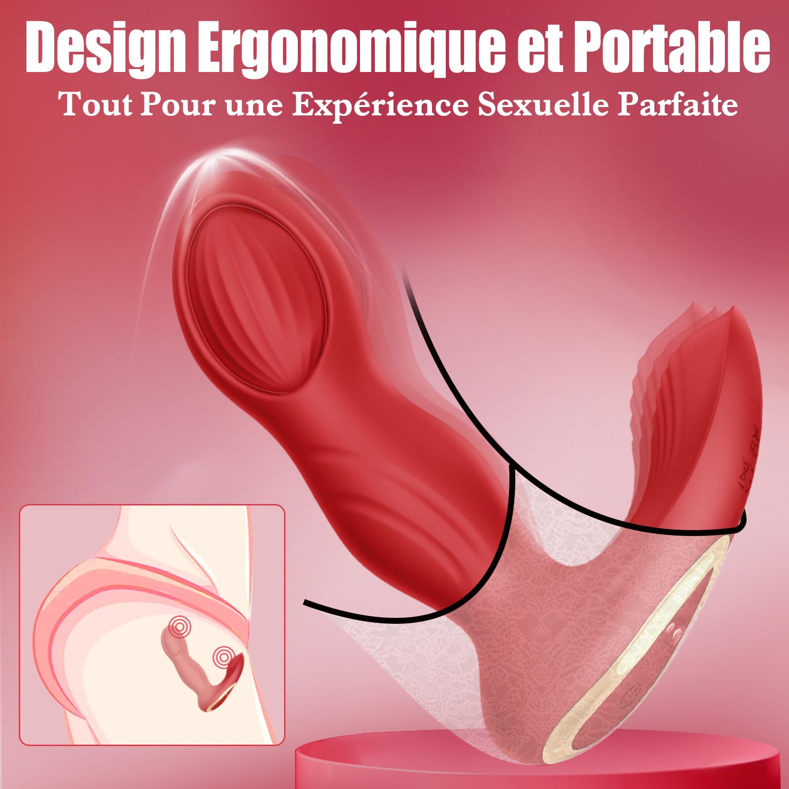 Vibratoreper Donna Uomo Professionale Sexytoysys Plug Anale-Dilatatore Donna Uomo Sex Toys Sessuali Vibratore per Uomini APP Dildo Anale 9*9 Modalità Vibratori Stimolatore Clitoride Femminile(Rosso)