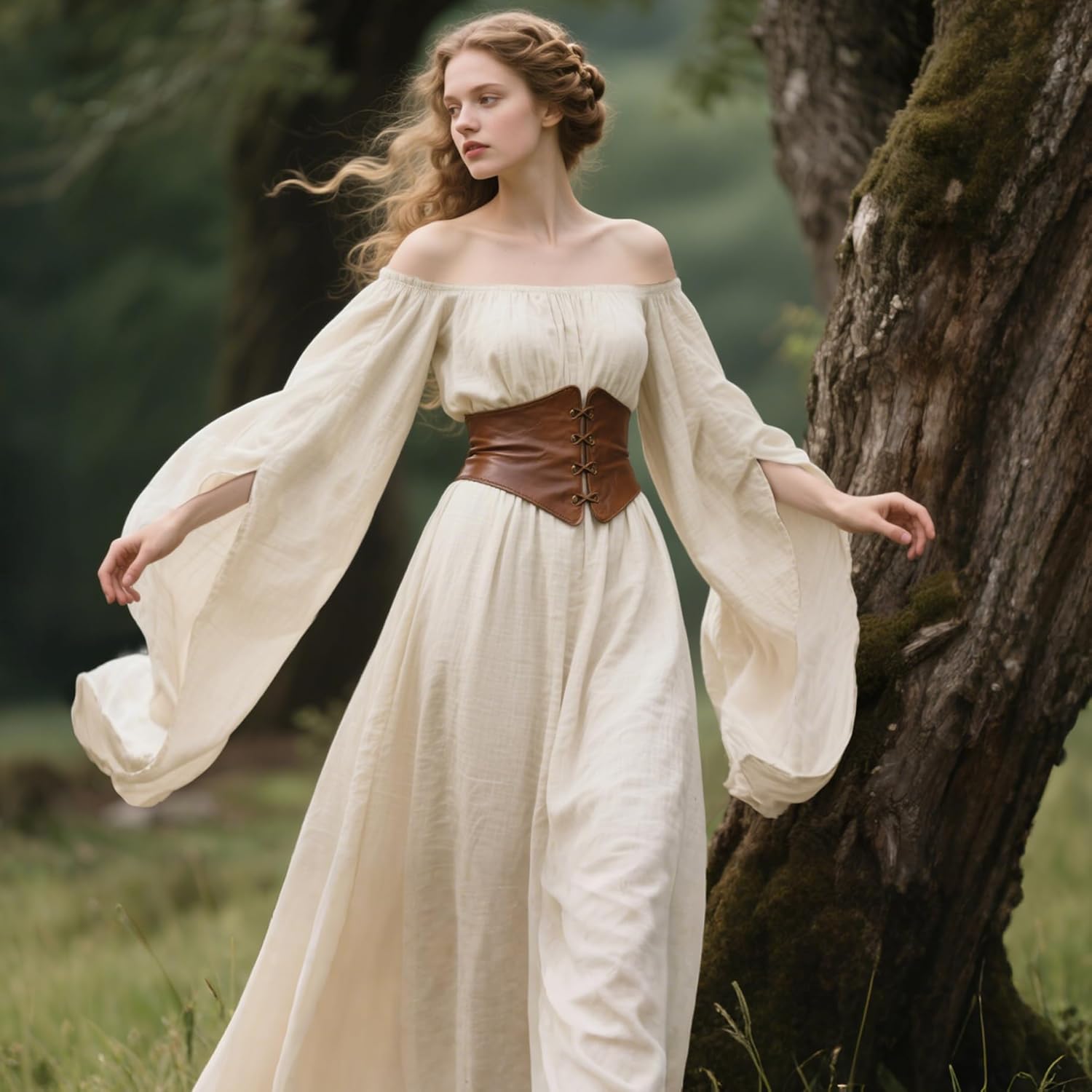 L'VOW Women Victorian Dresses Renaissance Dress Medieval Costume for Celtic Fairy Witch Wedding - Image 4