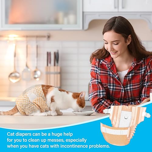 Miniatura 15 de Pet Soft Disposable Cat Diapers - Female Dog Diapers for Cats & Dogs in Heat Period or Urine Incontinence, Doggie Diapers Ultra Absorbent Leak-Proof
