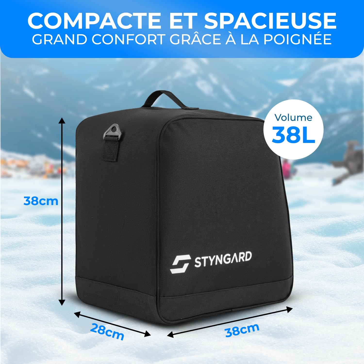 STYNGARD Housse Chaussures de Ski 38 L Sac à Chaussures de Ski avec Compartiment pour Bottes modèle Cortina