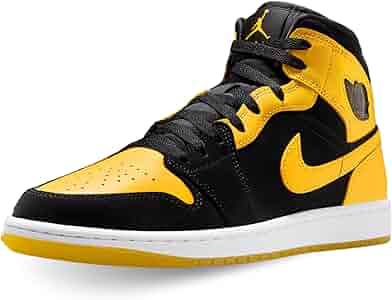 Nike Air Jordan 1 mid ブラック/イエロー Amazon.com | Air Jordan 1 Mid SE | Fashion Sneakers