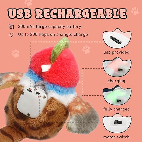 Miniatura 4 de Juguetes para gatos, alas aleteadas, lindo faisán, no volar, cantar pájaro, juguete interactivo de hierba gatera para gatitos o perros pequeños,