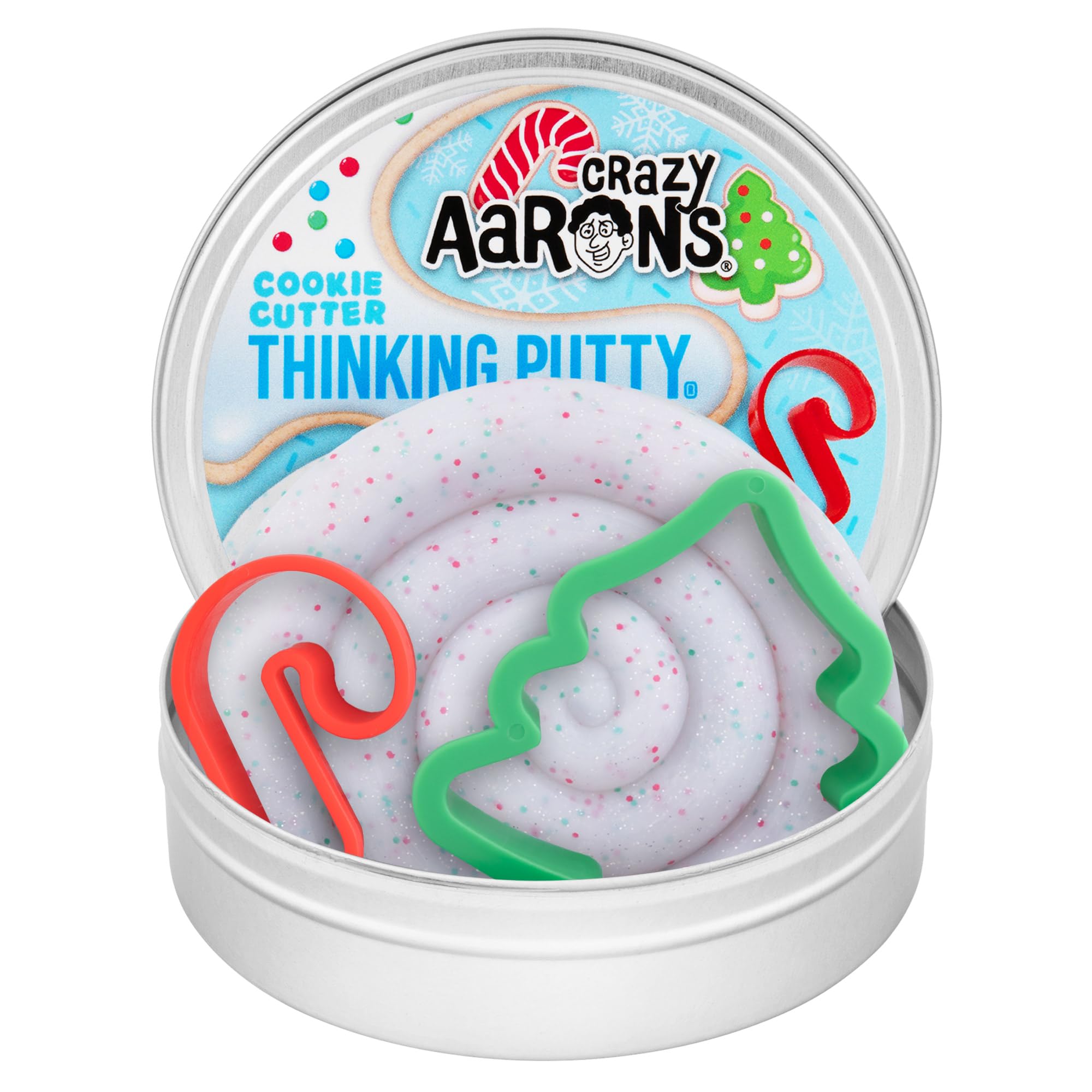 Crazy Aaron'sThinking Putty® - Cookie Cutter - Cookie Cutters Sensory Putty for Kids and Grown ups in a 4" Tin - Creative and Endless Fun, Stress Relief Therapy Toys, Never Dries Out - Made in USA
