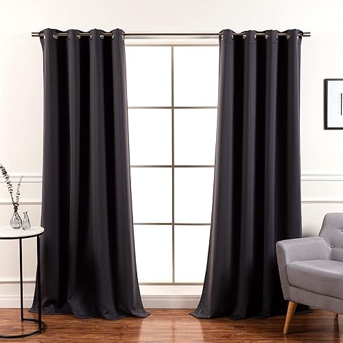 Miniatura 8 de Best Home Fashion Cortinas opacas con aislamiento térmico de alta calidad para dormitorio, ojales en la parte superior de bronce antiguo (moca, 52
