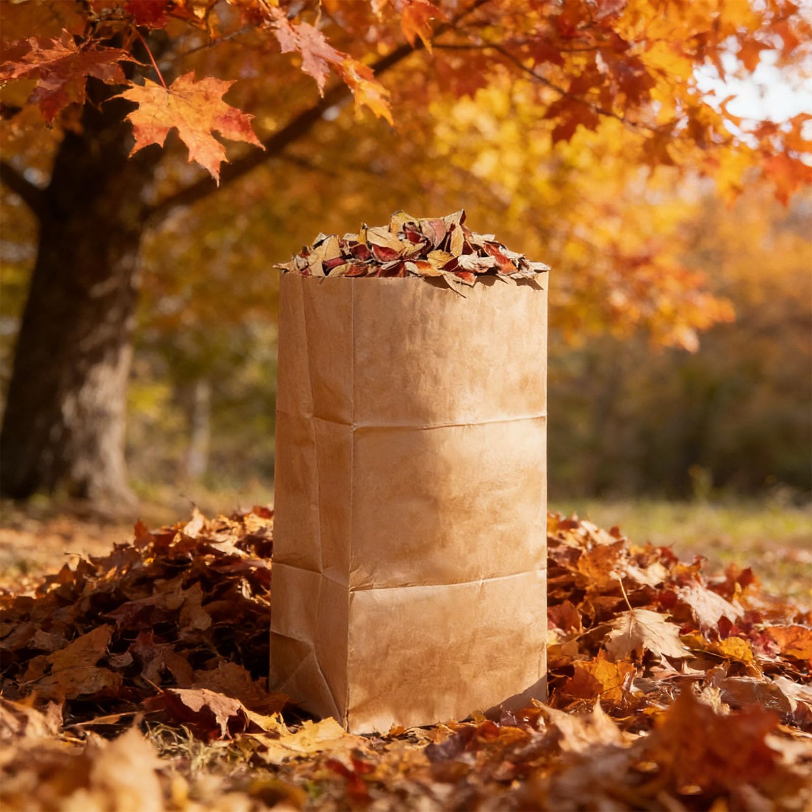 Generico Sacco Carta Artigianale a Strati Sacchetti per Raccolta Foglie Sacchetti per Prati Naturali Sacco per stoccaggio rifiuti per Giardino Esterno Uso Domestico 10" Cestino Carta Resistente