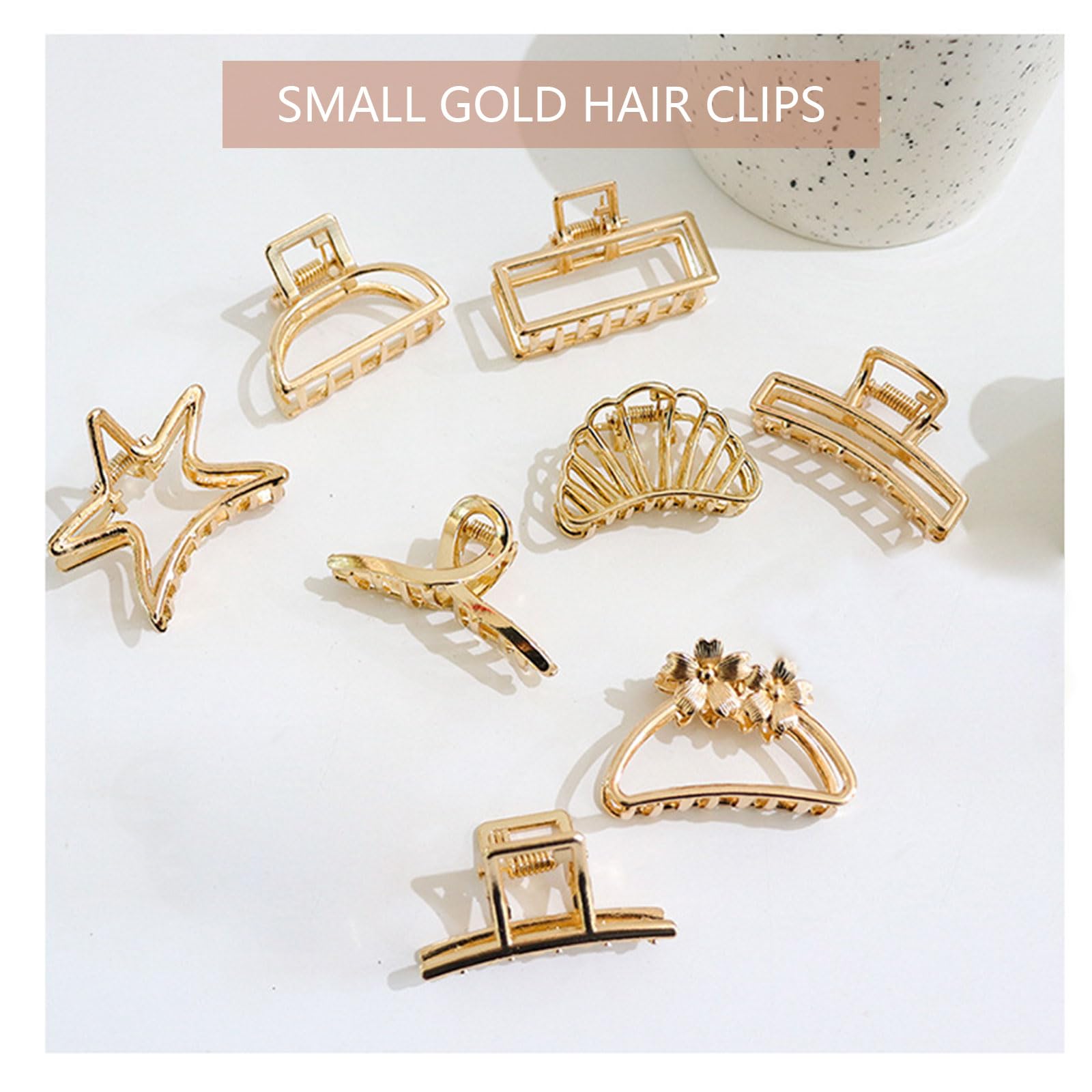 GlamRays Small Gold Hair Clip, Pack of 10 Metal Hair Clips, Small for Women Thick and Thin Hair - Image 4