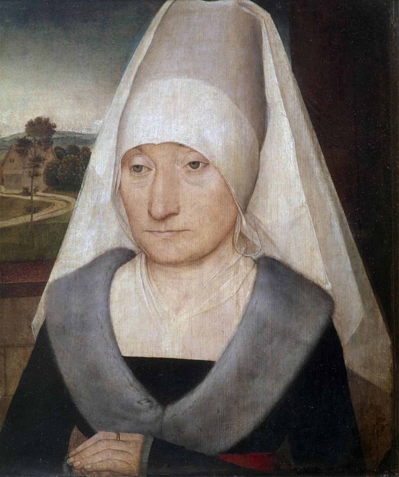 POSTERIIk Famous Print Pop Art Wall Art Graffiti an Elderly Lady by Hans Memling Art Prints for Home Decor 60x90cm