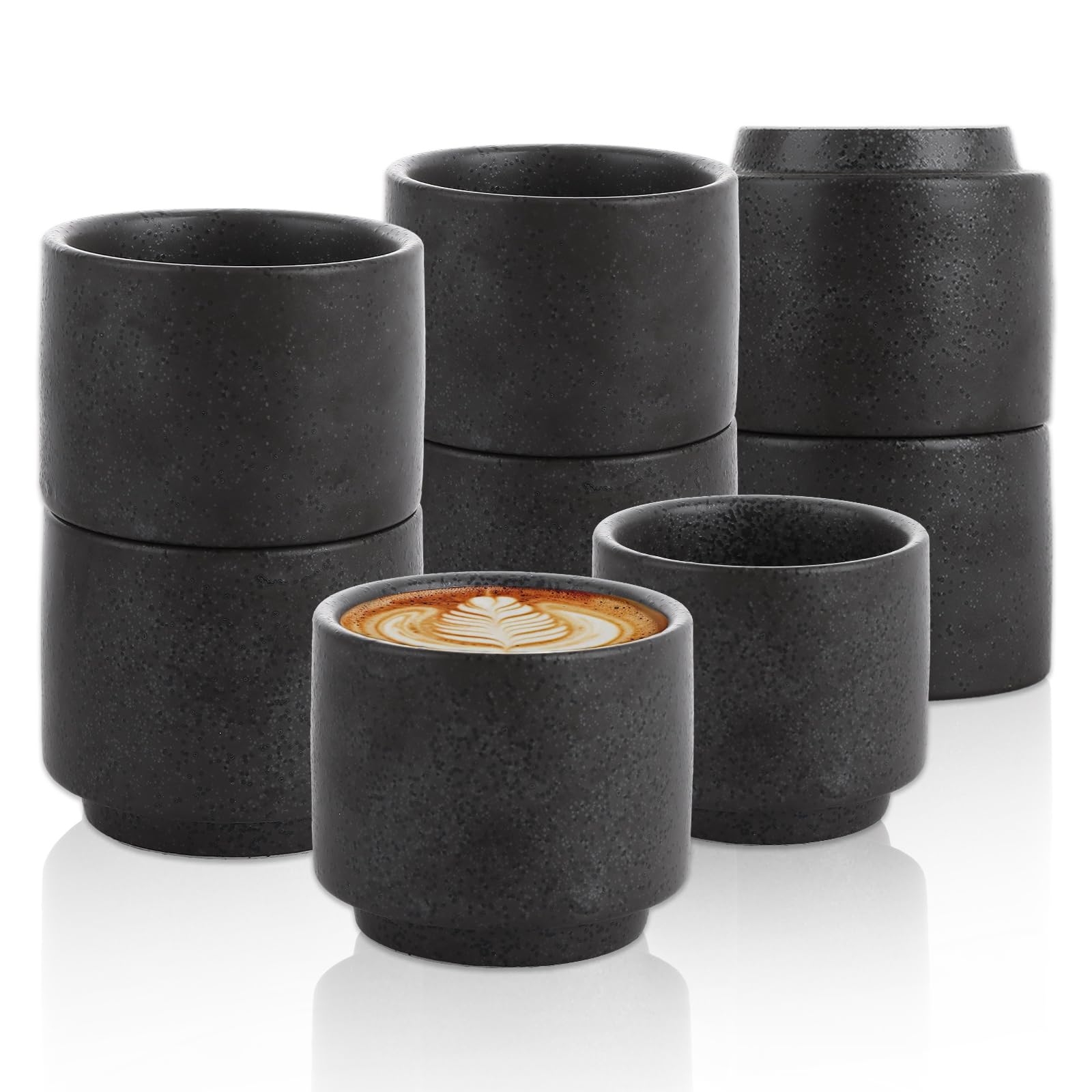 Tasses à café cappuccino en céramique au design noir mat vintage et élégant