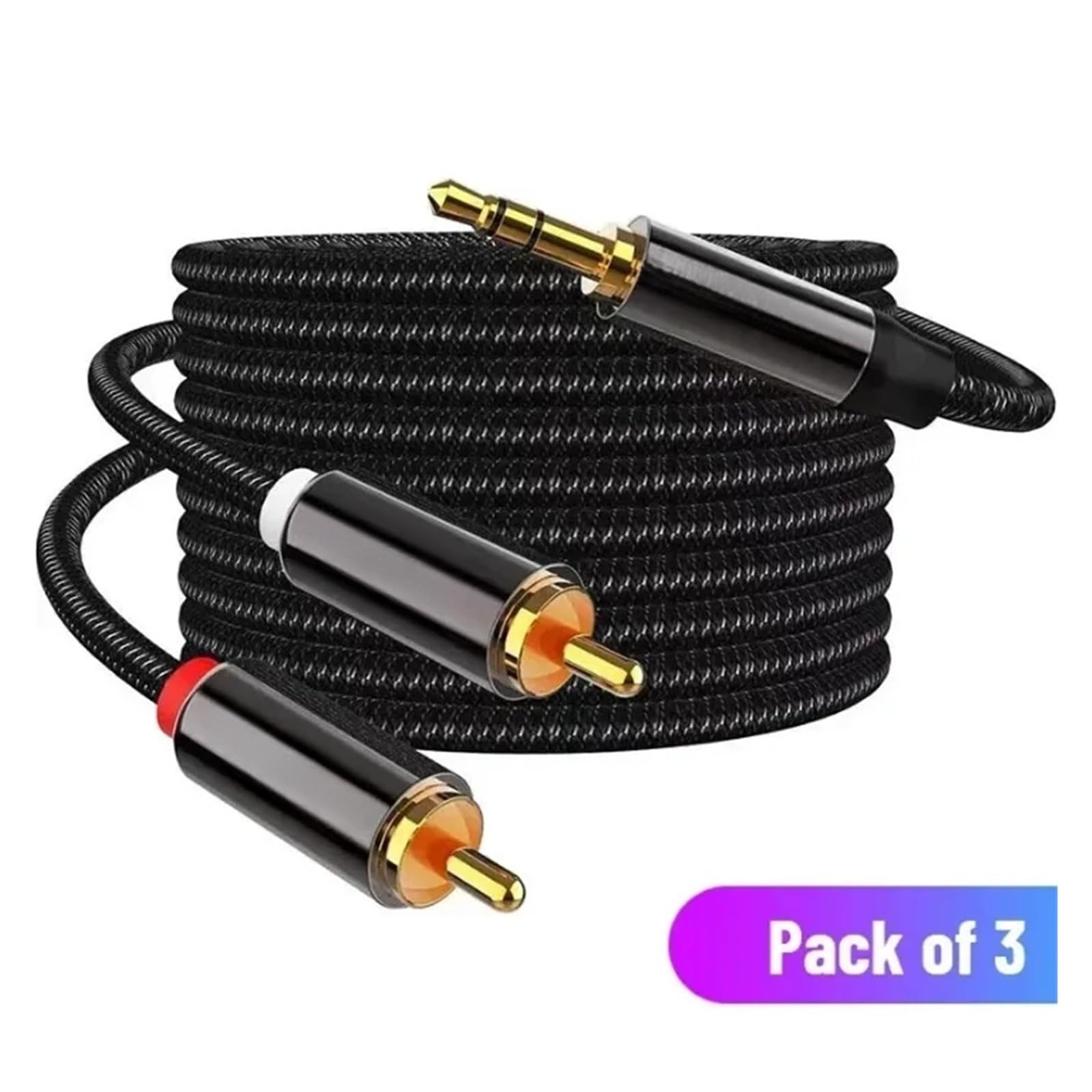Cavo Audio Stereo Schermato Da RCA A 3,5 Mm (maschio Da 3,5 Mm A Maschio 2RCA) Funziona Con Smartphone/tablet/altoparlanti/home Theater(Pack of 3,5m)