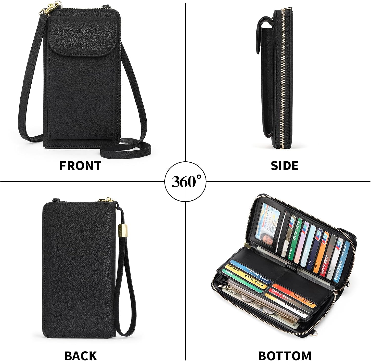 FALAN MULE Small Cell Phone Crossbody Bag Purse for Women, PU Leather Wallet Purse… - Image 6