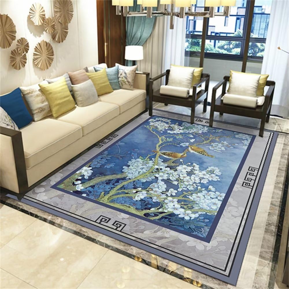 Rutschfester Läufer im chinesischen Stil, für Mädchenzimmer, 140 x 200 cm, brauner Pastell-Teppich mit Gaming-Zubehör