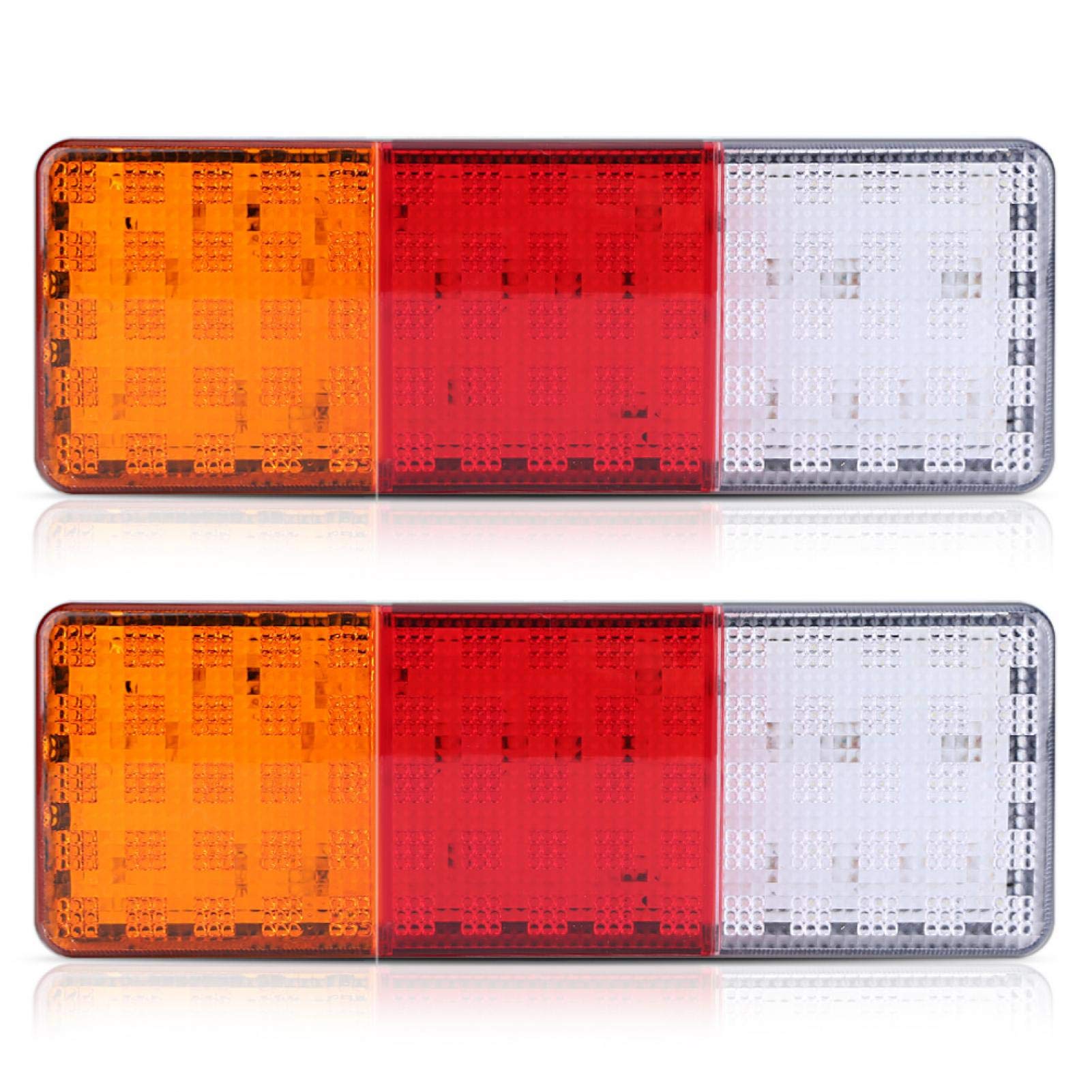 Luz trasera, señal de giro, 2 x 12 V 75 LED, camión, remolque, barco, freno trasero, luz trasera inversa, lámpara indicadora impermeable