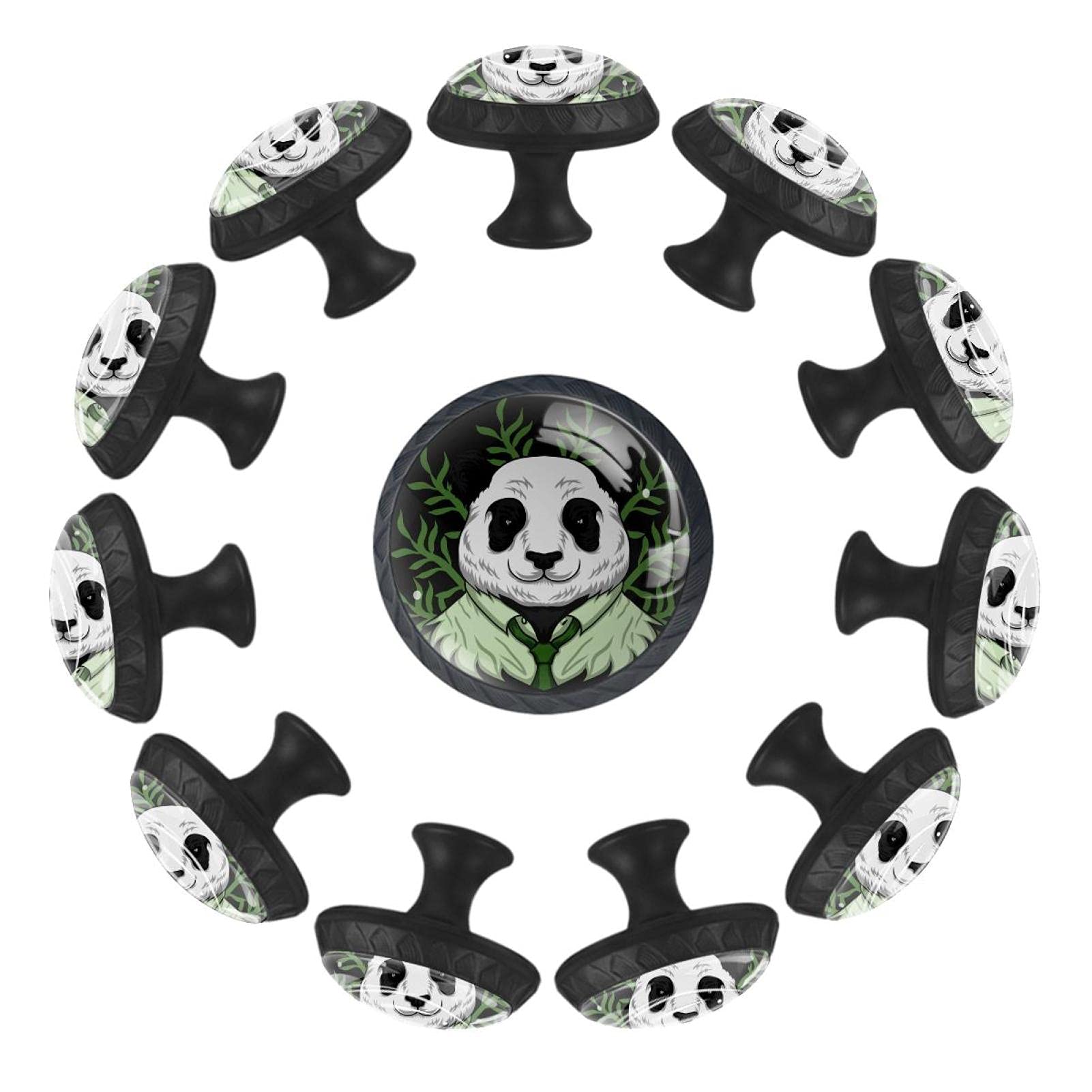 Boutons de tiroir Panda pour chambre bébé : lot de 12 poignées rondes 35mm