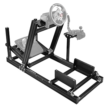 Supllueer Racing Simulator Cockpit Professional Grade fit for Logitech GPRO G29 G920 G923, for Thrustmaster T300, for Fanatec, Aluminum Steering Wheel Stand No Seat Steering Wheel Pedal Shifter