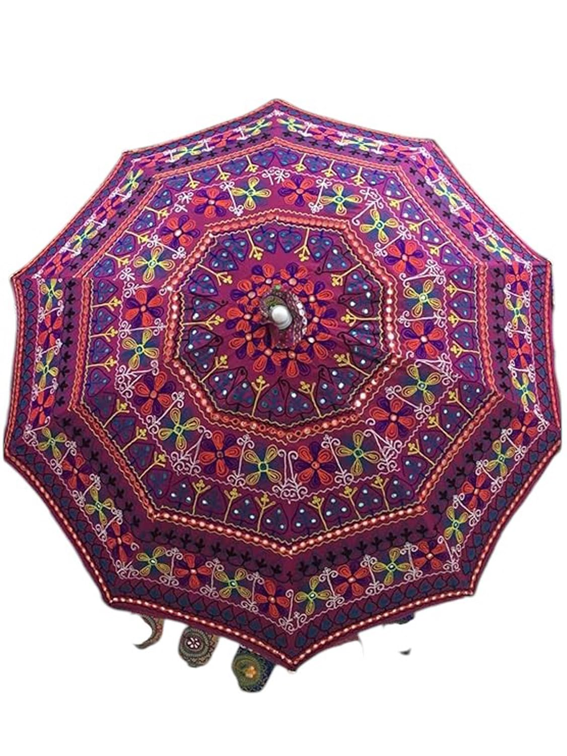 Arprani beach parasols-garden parasol umbrella for sun-Decorative Indian Cotton handmade bridal umbrellas- Handcrafted Embroidered