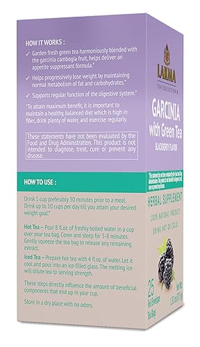 Miniatura 6 de Lakma Garcinia Cambogia Té Verde con Mora, 25 Bolsas de Té