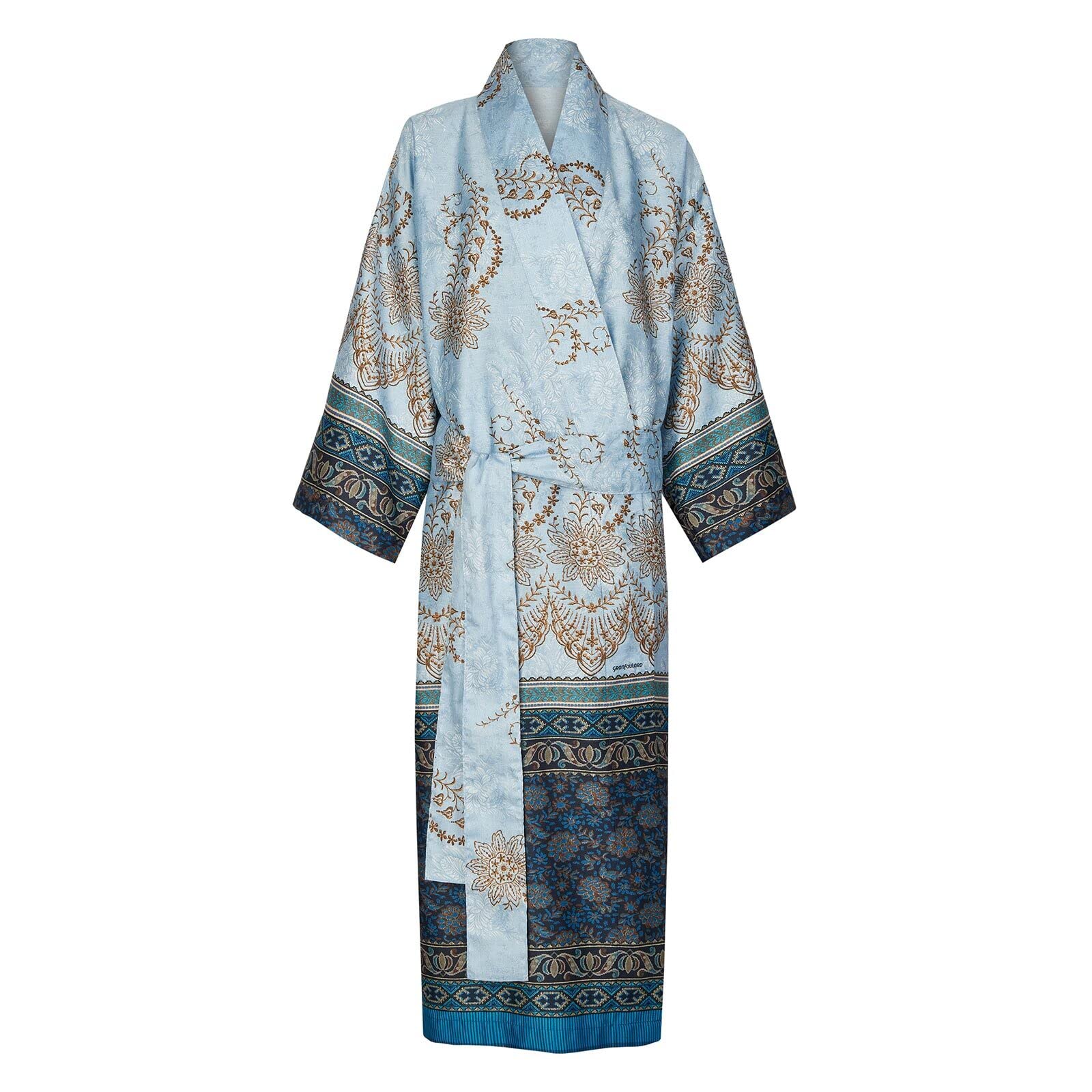 BassettiOristano B1 9324076 Kimono Cotton Satin Blue Size L-XL