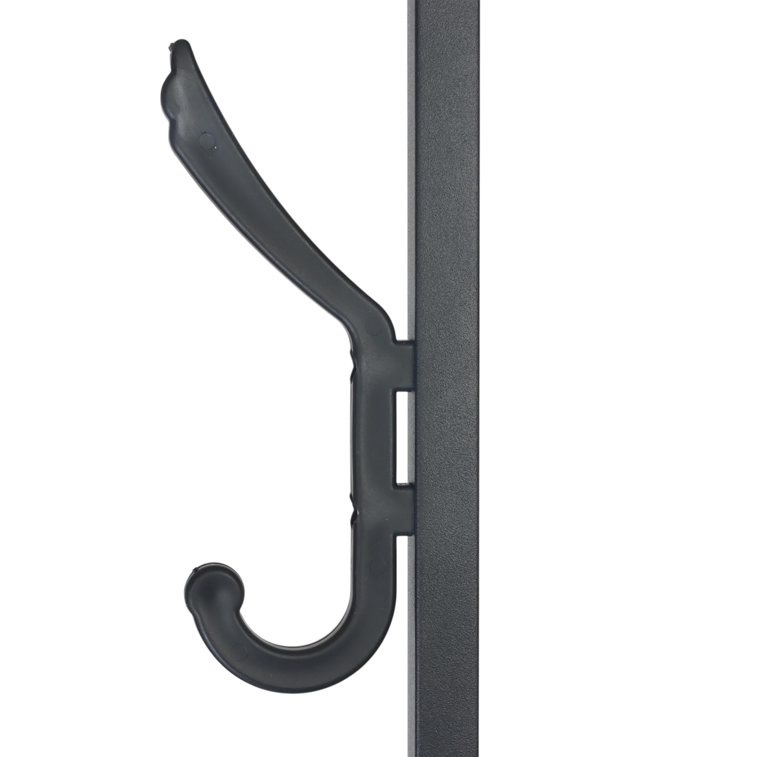 Relaxdays Appendiabiti, 8 ganci, 4 ripiani, HLP 180 x 43 x 43 cm, stender, metallo e MDF, nero/marrone scuro