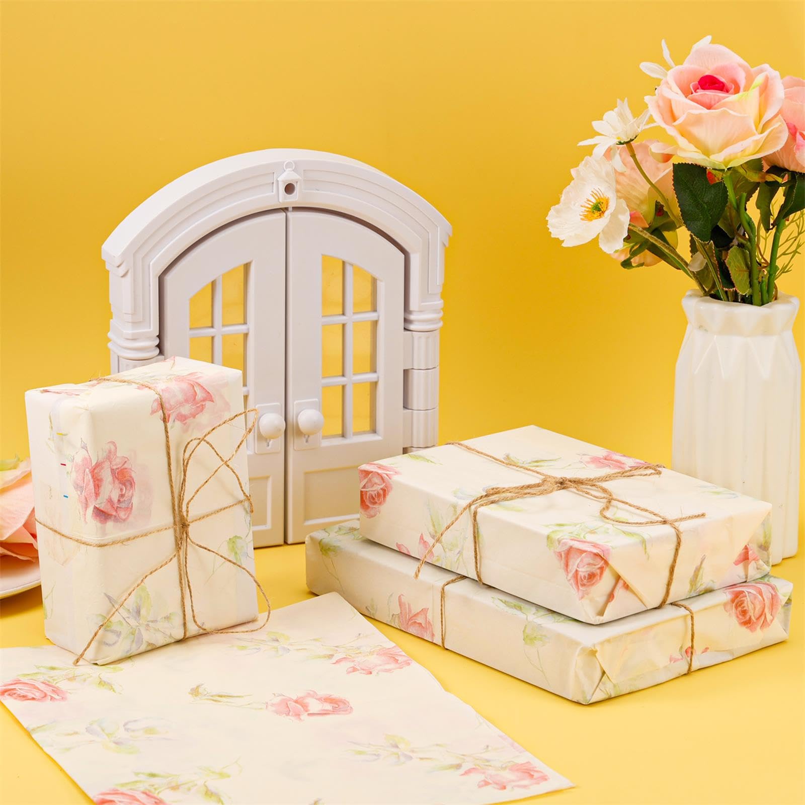 Papier De Soie Mat LIAPAWPAW - Lot De 30 Feuilles 50x35cm, Nœud Rose