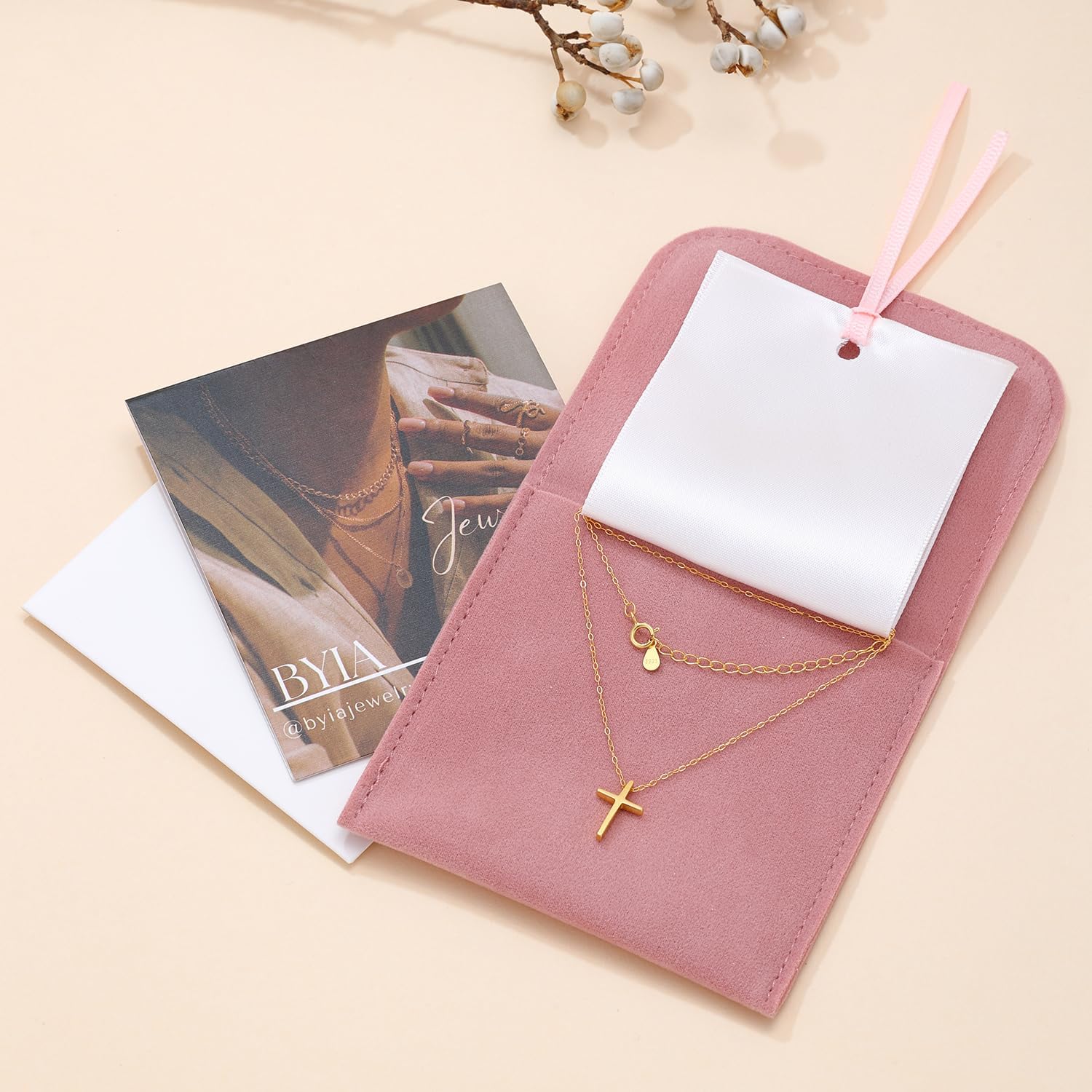 925 Sterling Silver Cross Necklace Dainty 18K Gold Vermeil Cross Pendant Simple Cute Necklaces for Women Trendy Jewelry 16+2" Hypoallergenic - Image 7