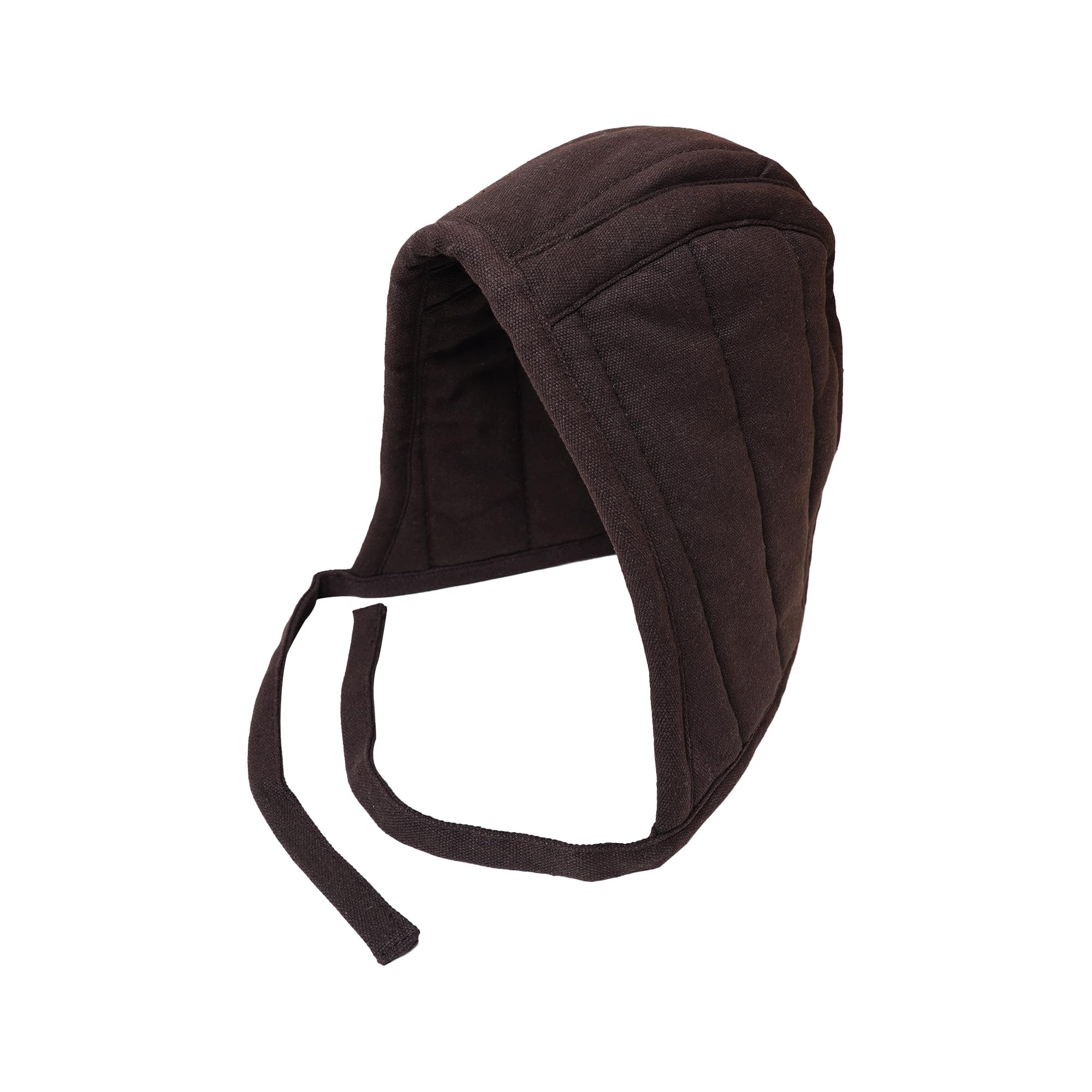 Lord Of Battles Unisex Brown Medieval Quilted Canvas Cotton Padded Arming Cap Protector Under Armor Chainmail Coif For Larp, Renfair (Brown)