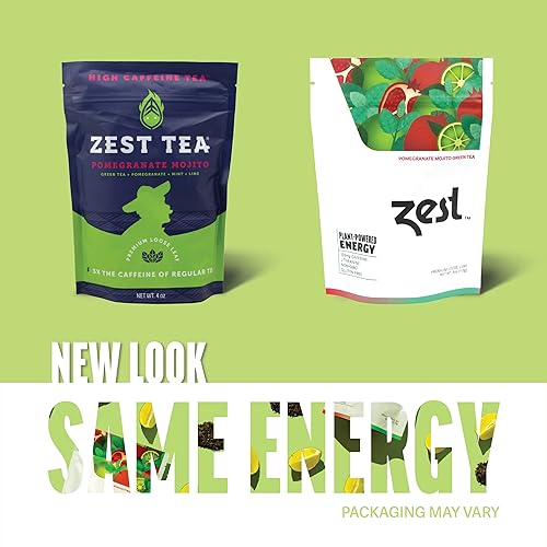 Miniatura 29 de Zest Tea - Té caliente premium de energía, mezcla de alta cafeína natural y saludable sustituto del café negro tradicional, 150 mg de cafeína por