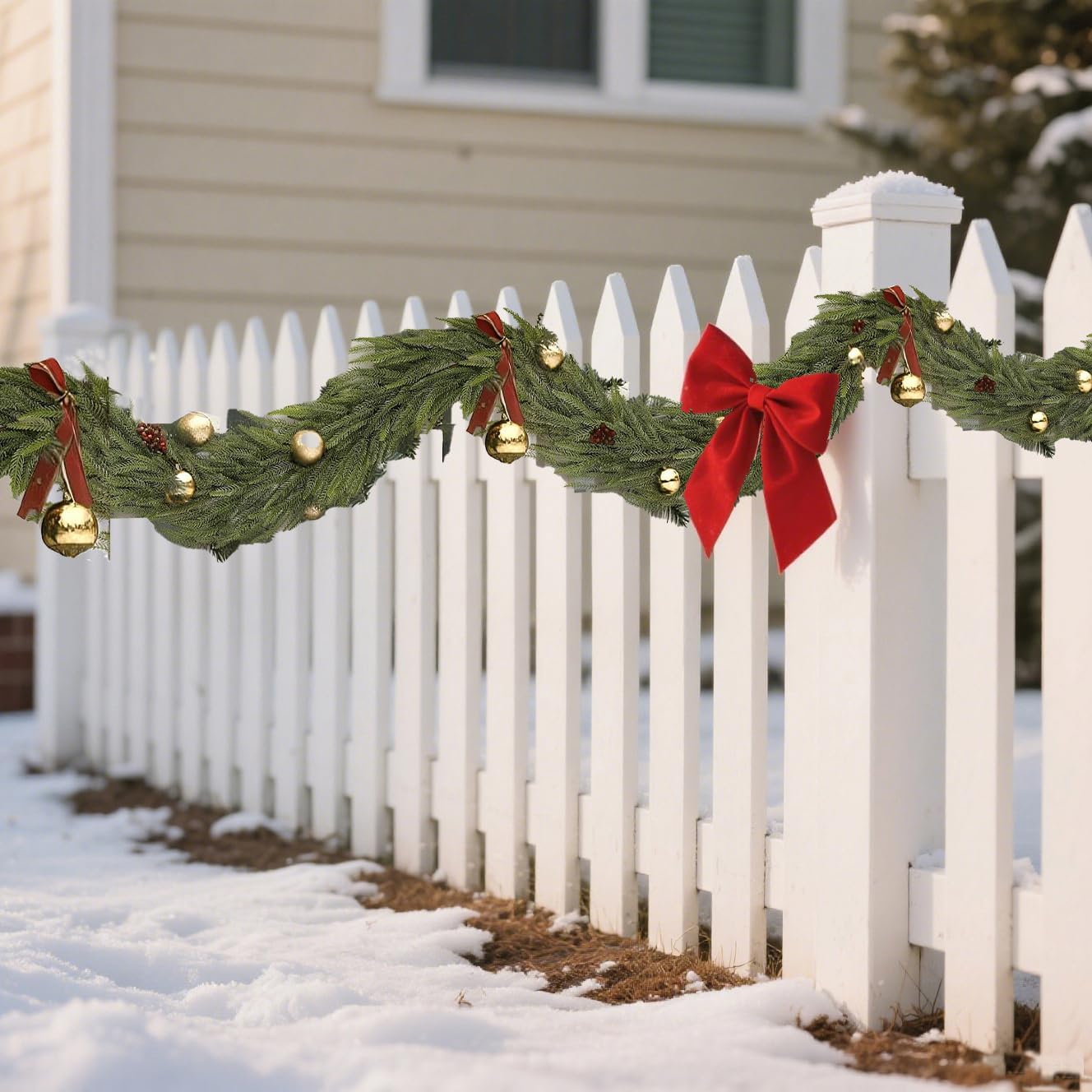 6 Ft Christmas Garlands Artificial Norfolk Pine Garland, Real Touch Green Faux Greenery Garland for Table, Mantle, Wall, Indoor, Outdoor Winter Christmas Decorations - Image 5