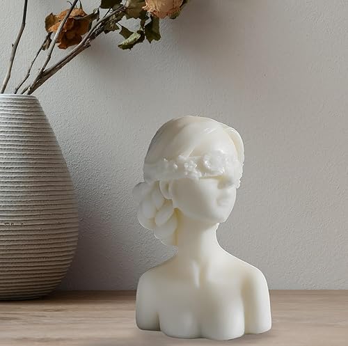 Miniatura 6 de Vela de cera de soja perfumada decorativa con estatua de busto, vela blanca estética para decoración del hogar, dormitorio, baño, boda