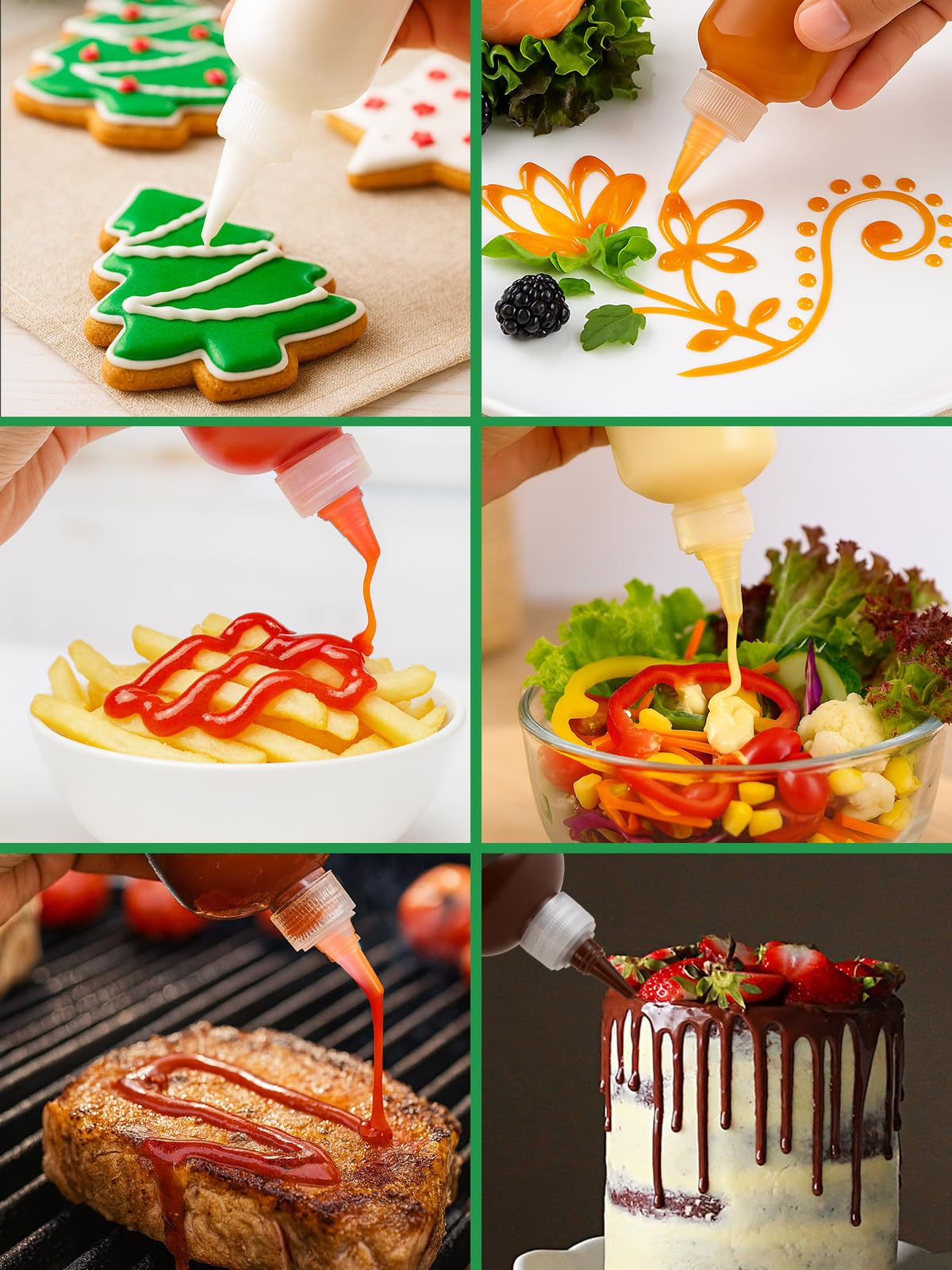 12 Pezzi Bottiglia Squeeze di Plastica, 100ml Riutilizzabili Squeeze Bottle, Bottiglie per Squeeze con Tappi, Vuote Condimento Dispenser per Ketchup, Senape, Olio d'oliva, Mayo