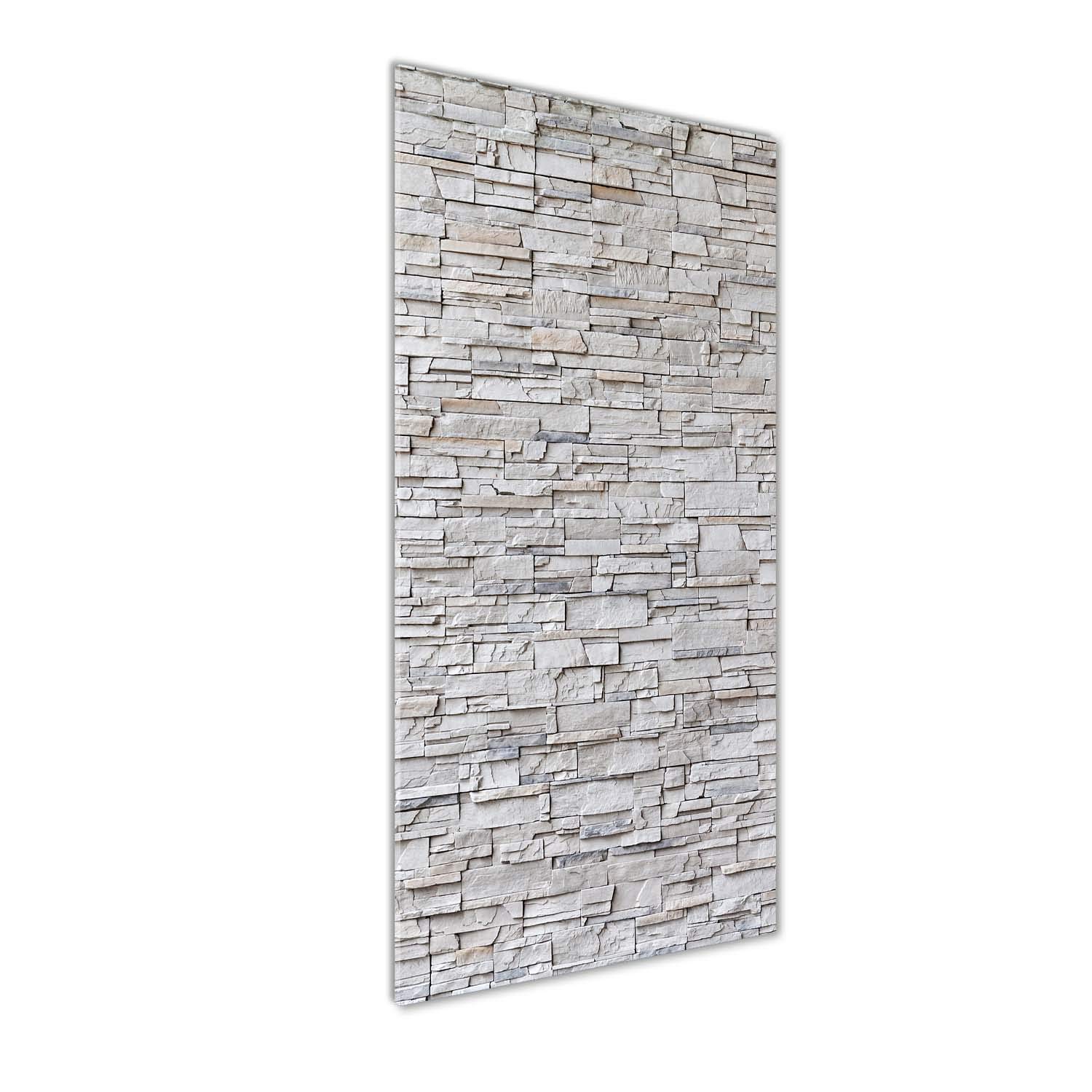 Impression sur verre acrylique 50x125 cm Tulup - Déco murale beige motif mur de pierre