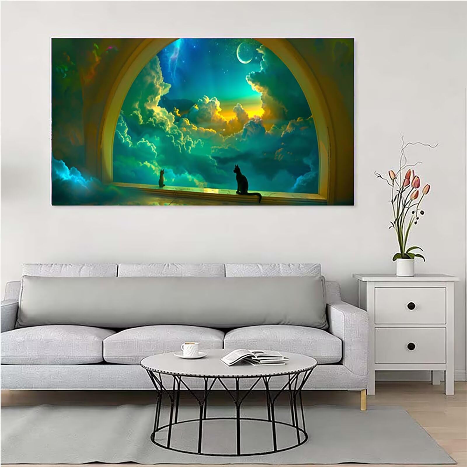 Gatto Diamond Painting Grandi Dimensioni 50x100cm, Diamond Painting 8-4926