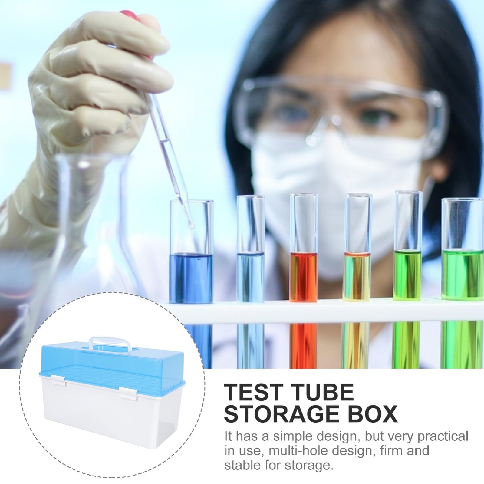Scatola Porta Provette in Resistente Contenitore per Provetta Laboratorio e Ricerca Medica Organizer per Campioni Facile da Pulire e Usare Adatta Ospedali e Laboratori