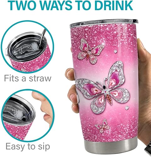 Vista 101 de SANDJEST Vaso de 20 onzas con diseño de águila con la bandera estadounidense, regalos para hombres y mujeres, vasos aislados de acero inoxidable