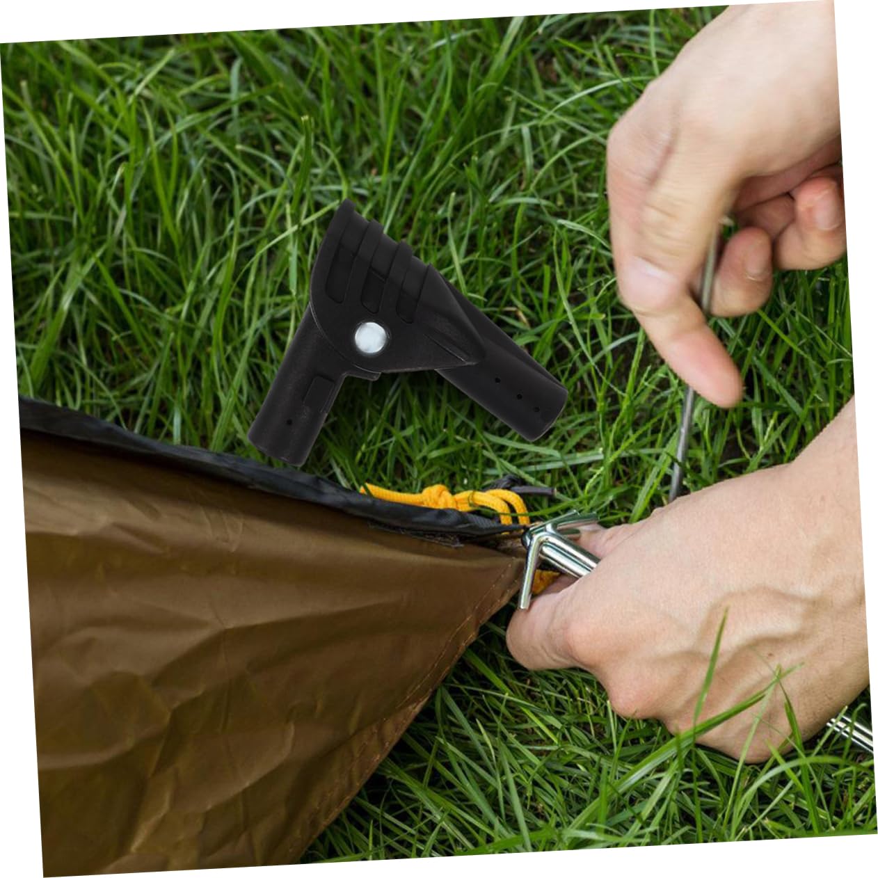 TOYANDONA Joint De Tente Fournitures De Camping pour Le Camping sous Tente Accessoire De Tente Glamping Joint De Tige De Support De Tente Joint De Poteau De Tente Nylon Black