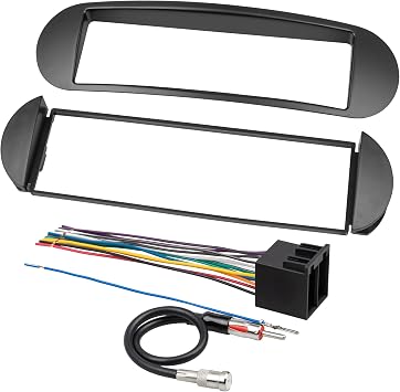 NuIth Single Din Radio Installation Dash Kit W/Radio Wiring Harness for 1998-2010 Volkswagen Beetle, Din Mounting Plate Beetle Car Stereo Install Kit for Aftermarket Radio Mount Dash Kit+Radio Wire